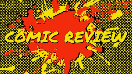 yellow and red background, with paint like splatter over a dotted yellow and black wall; text says 'comic review'
