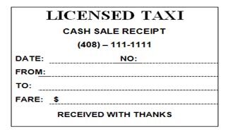 taxi receipt form