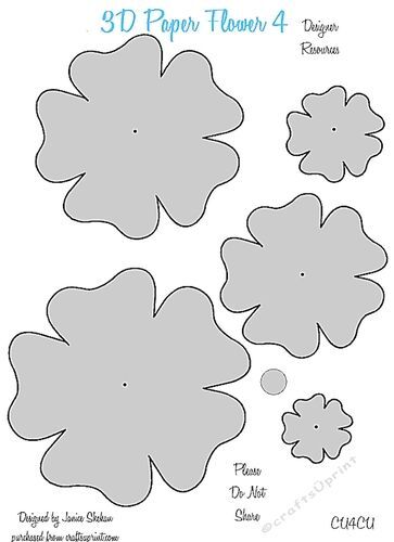 3d paper flower templates 4 cu4cu by janice shehan here
