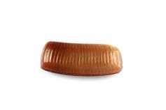Small brown rectangular egg case on white background