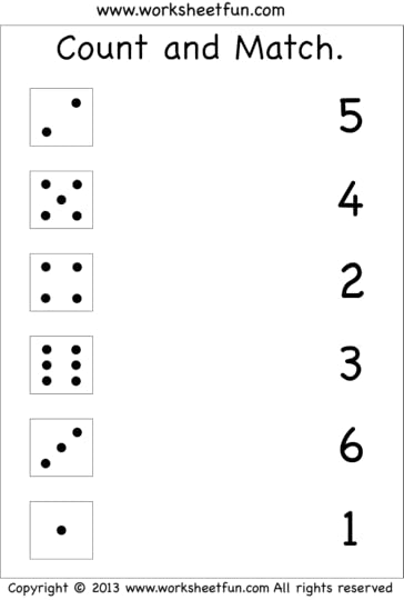 count and match two worksheets free printable