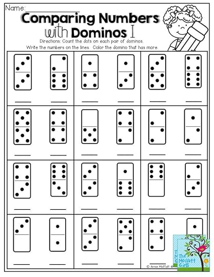 comparing numbers count the dots on the domino write the