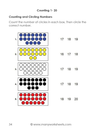 counting dots and circling number worksheet 1