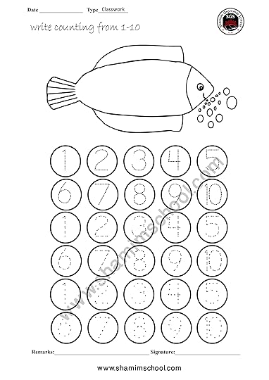 pre school counting worksheet on tracing dots number 1 10