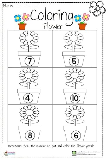 flower count worksheet preschool worksheets preschool
