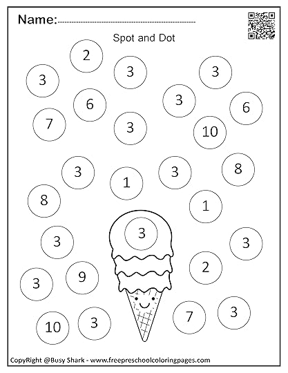 set of ice cream dot markers summer counting activity