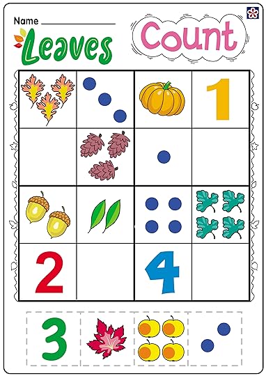 free fall leaves worksheets for preschool and kindergarten