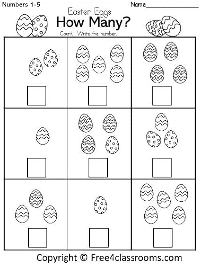 free kindergarten easter math number counting worksheet