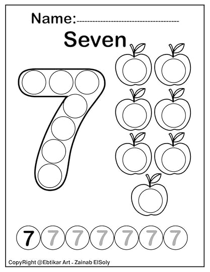 set of 123 numbers count apples dot marker activity