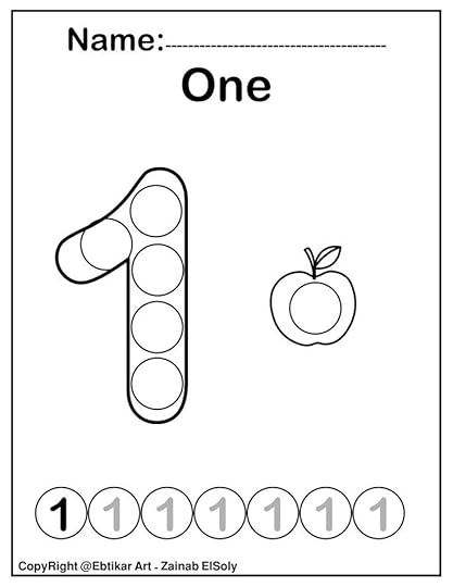 set of 123 numbers count apples dot marker activity