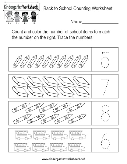 back to school counting worksheet free kindergarten math