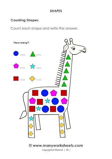 counting shapes worksheets for kindergarten