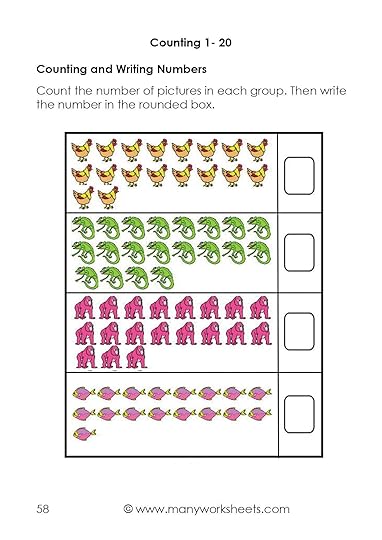 counting pictures and writing number worksheet 7