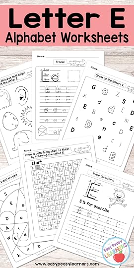 letter e worksheets alphabet series easy peasy learners