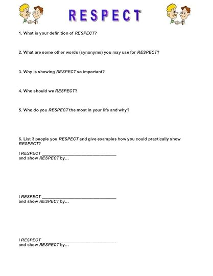 respect worksheet teaching respect respect lessons