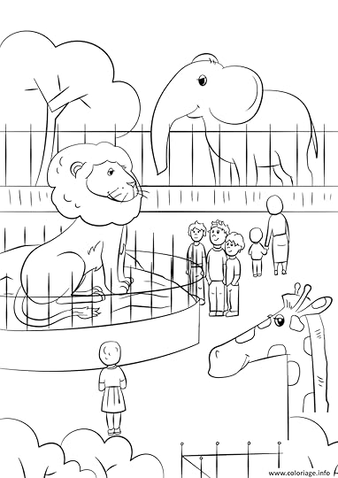 coloriage zoo animals dessin lion a imprimer
