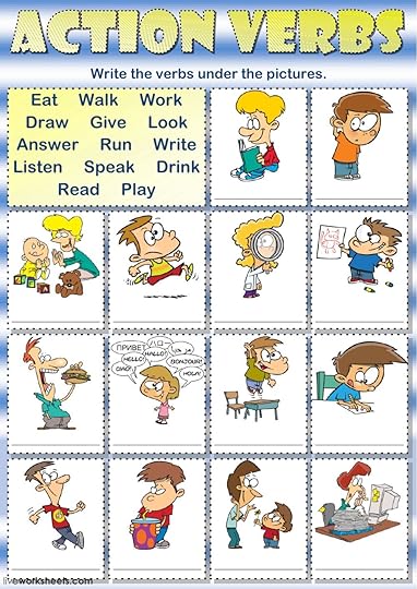 action verbs writing interactive worksheet