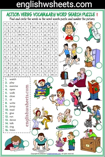 action verbs esl printable word search puzzle worksheets