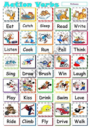 action verb pictionary esl worksheet by mazothegreat