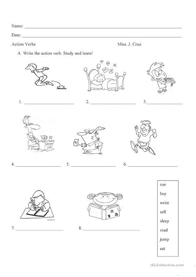 action verbs worksheets english esl worksheets for