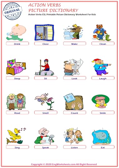 action verbs esl vocabulary worksheets
