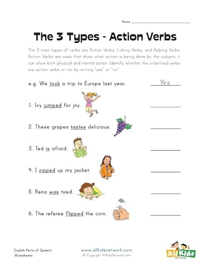 action verbs worksheets