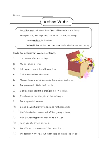 action verb worksheets for first grade action verbs