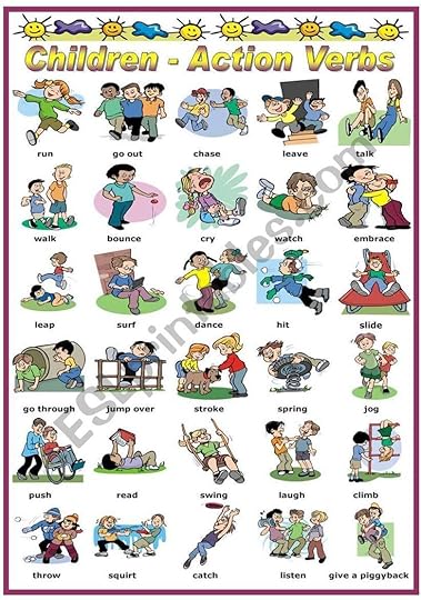 children and action verbs pictionary 1 2 bw version