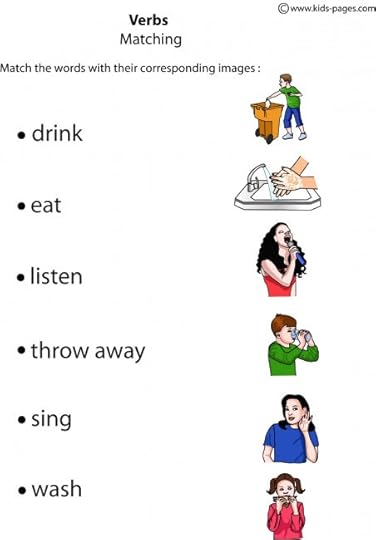 94 worksheets for kids action verbs