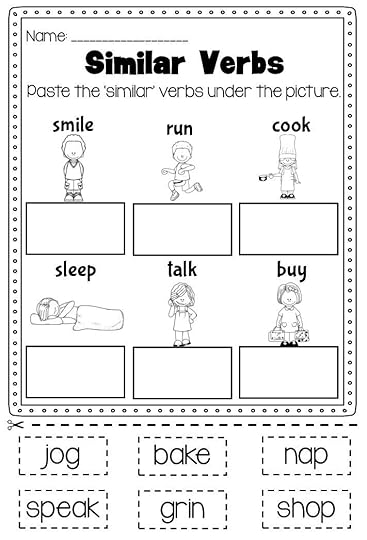 verbs printable worksheet pack kindergarten first second