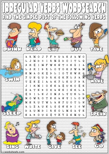 irregular verbs wordsearch worksheet