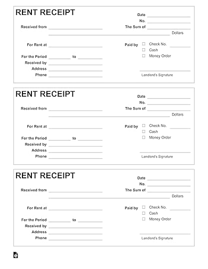 free rent receipt template pdf word eforms