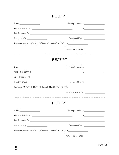 free receipt book templates print 3 receipts per page pdf word eforms