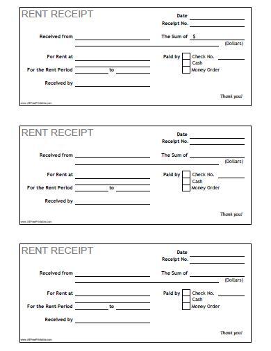 rent receipt free printable