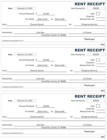 rent receipt template