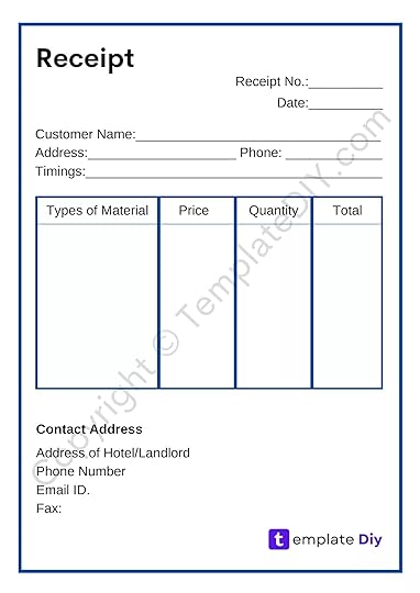vacation rental receipt printable template pdf word