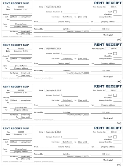 rent receipt template
