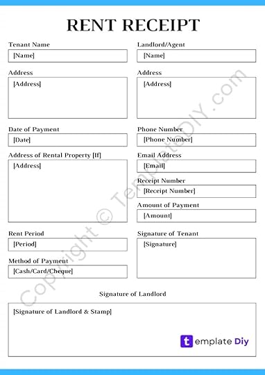 landlord rent receipt printable template pdf word