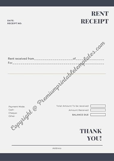 printable rent receipt pdf word etsy