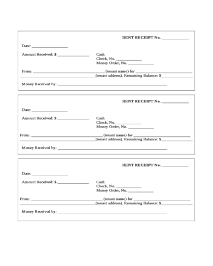 2022 rent receipt form fillable printable pdf forms handypdf