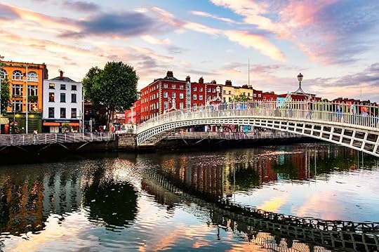 Bridge and colorful houses in Dublin Ireland on of the best gay friendly cities in europe