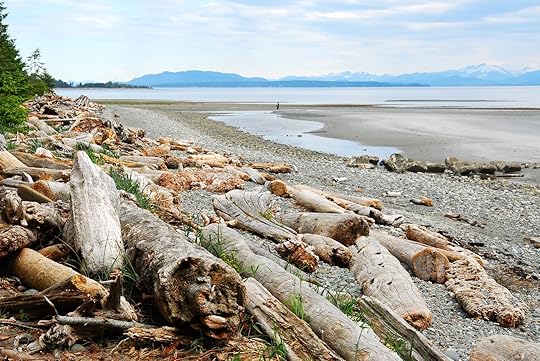 Beach at Qualicum Beach, a Canadian small town on Vancouver Island