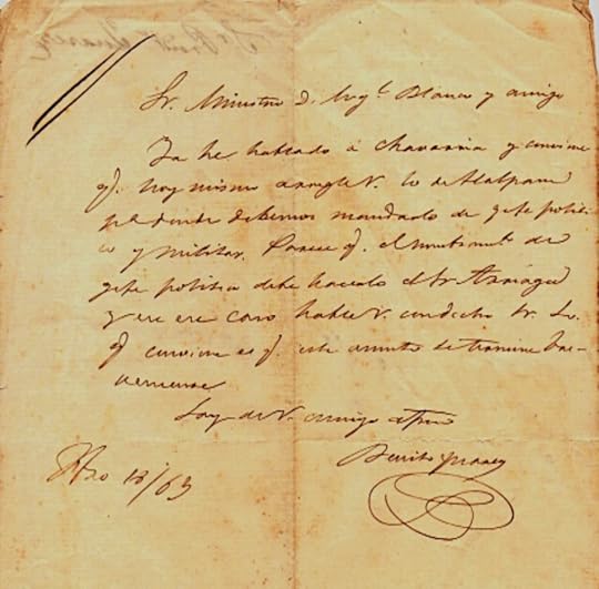 A yellowed letter, written in Spanish, in elegant handwriting