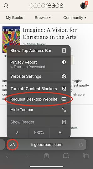 Image 3: Request Desktop Website option.