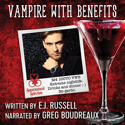 Vampire With Benefits, a M/M paranormal romance in audio