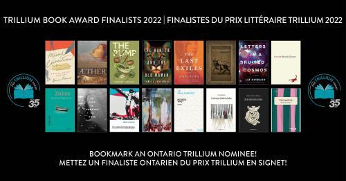 Illustration de Ontario Create montrant les couvertures de tous les livres en nomination cette année.