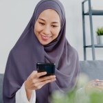 hijab girl phone