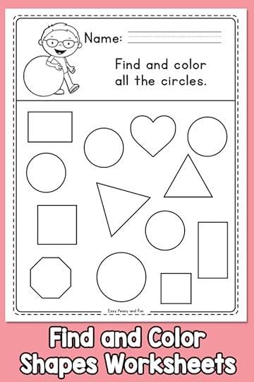 find and color shapes worksheets easy peasy and fun membership