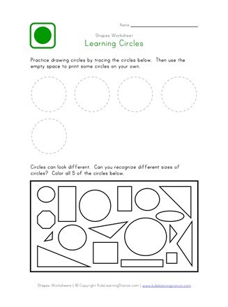 circle worksheet all kids network