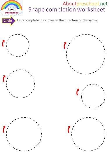 preschool shape completion worksheet circle about preschool